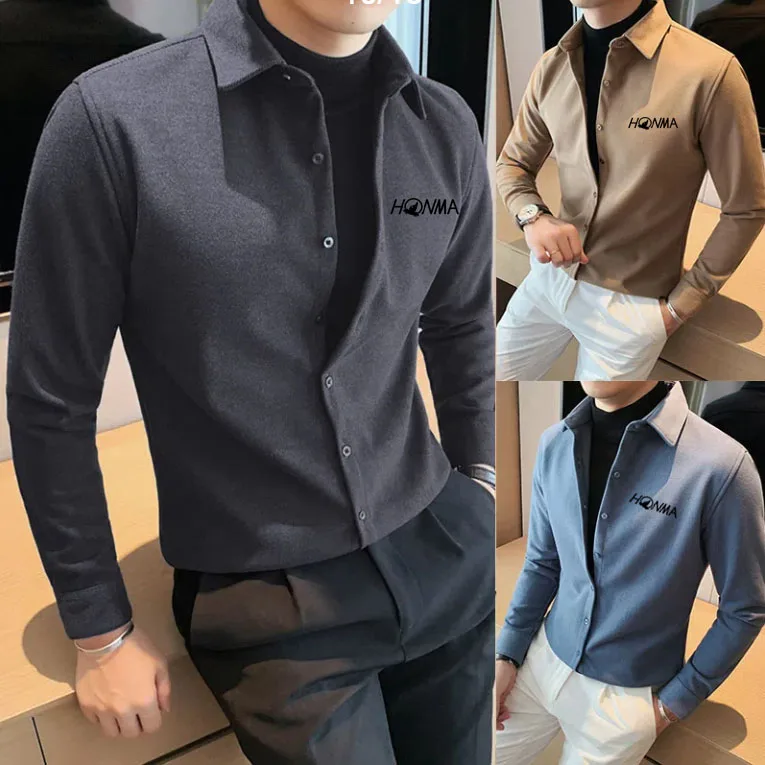 

2023 spring new high-quality cardigan men's top trend cute casual youth coat business shirt golf shirt