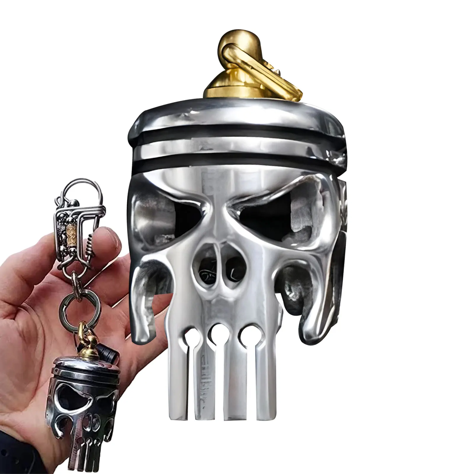 

Alloy Skull Keychains Piston Art Skull Keychains With Flashlight And Bottle Opener Flashlight Bottle Opener Skeleton Keyring