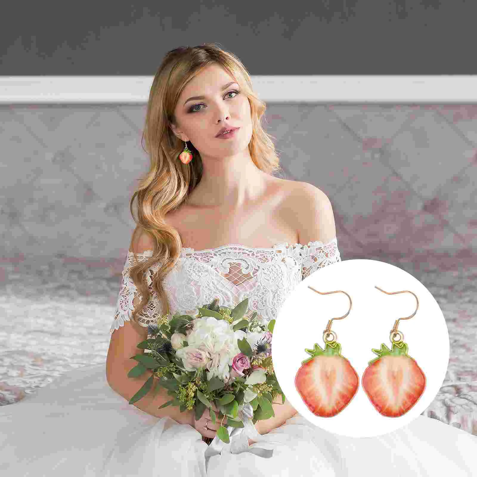 5 Pairs Fruit Earrings Lemon Strawberry Creative Fashion Ear Jewelry Ear Accessories Ear Stud Fruit Ear Dangler
