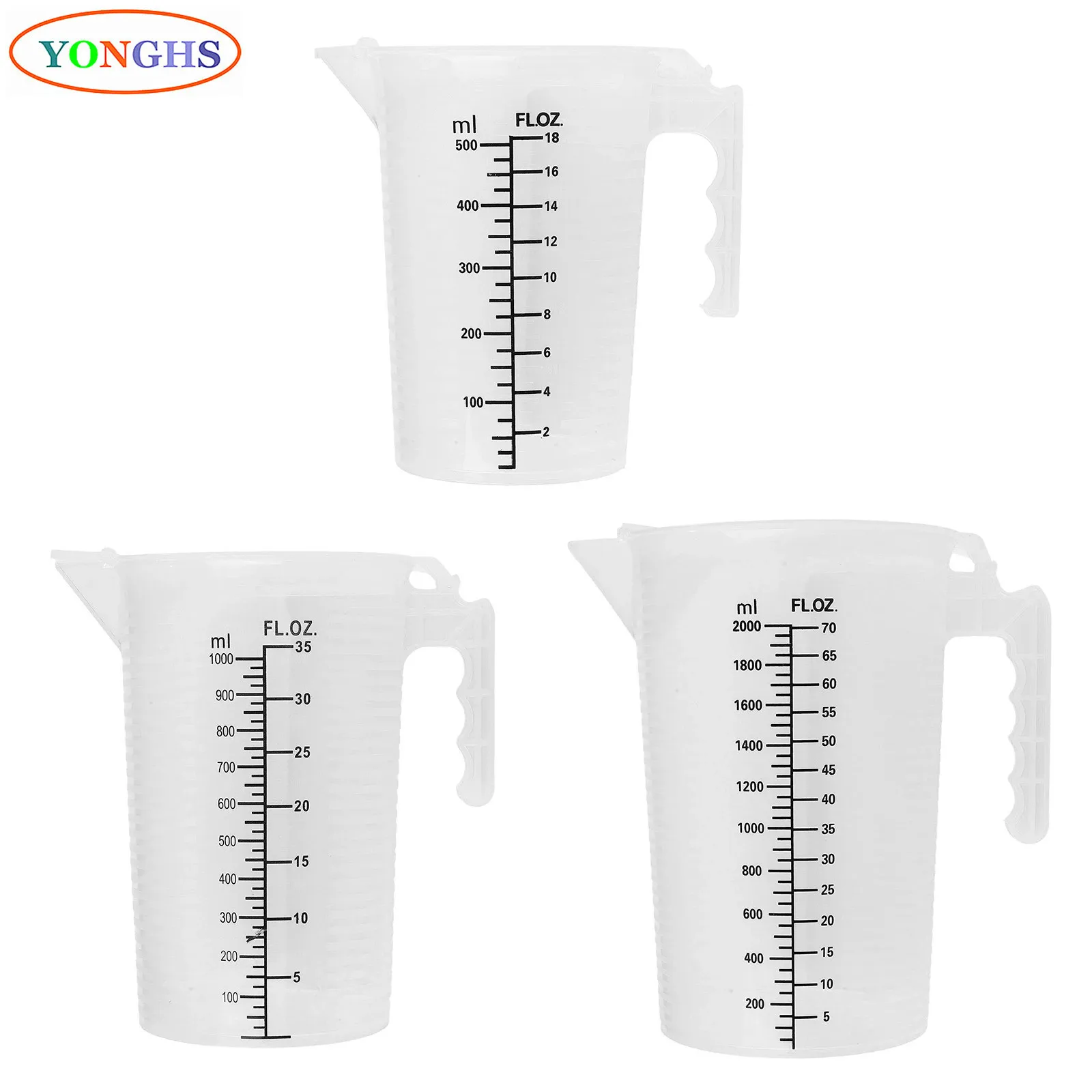 Мерный стакан из полипропилена толстый Градуированный контейнер для жидкости и