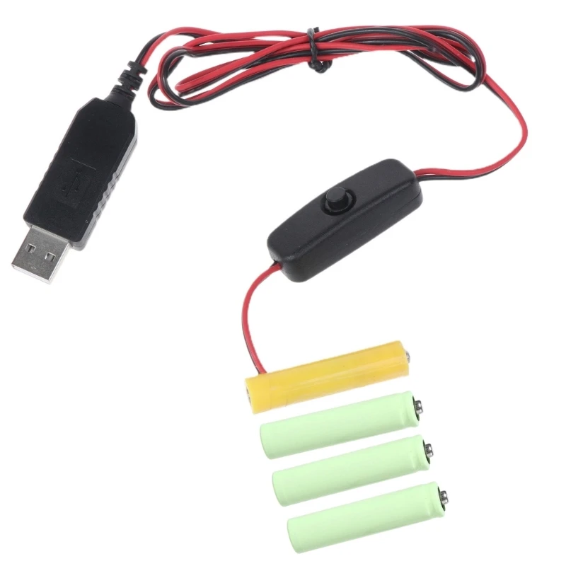 

AAA Dummy Battery Power Cable with Switch for 6V Radio LED Light Remote Control