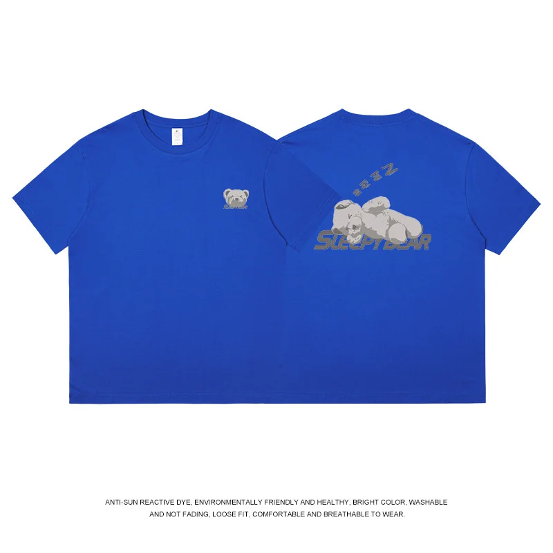 

Schinotch женская футболка лето 2022 Новый сон медведь Печатный 100% хлопок парная мода короткий рукав Топ Футболка