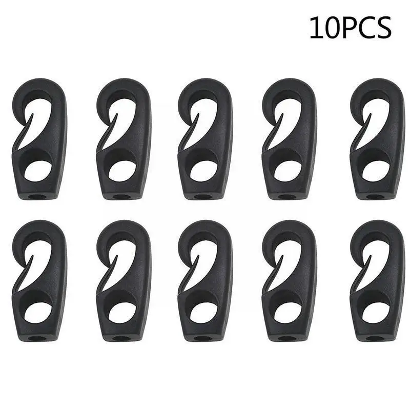 

10pcs/set Plastic Elastic Rope Hook Sailing Clips Accessories Shock Canoe Plastic Line Hook Rafting Bungee Loop Marine Kaya P1s3