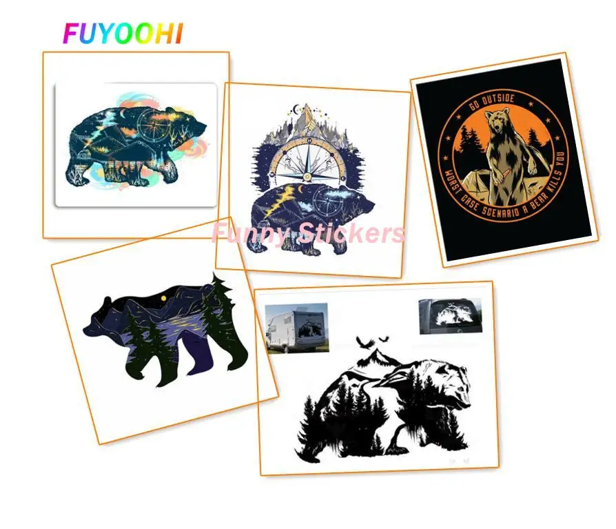 

FUYOOHI Play Stickers Creative Car Sticker Wild Bear Forest Nature Motorcycle Auto Accessories Waterproof Sunscreen Vinyl Decals