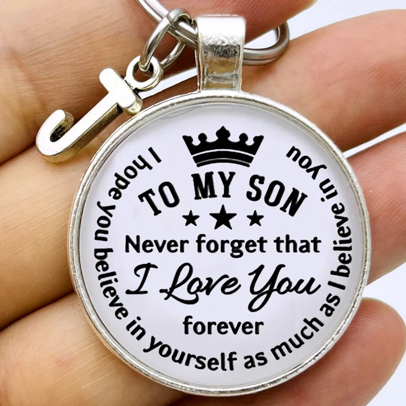 

To My Son Keychain Inspirational Gifts for Son Birthday Christmas Present Encouragement Keyring To Boys From Mom Dad