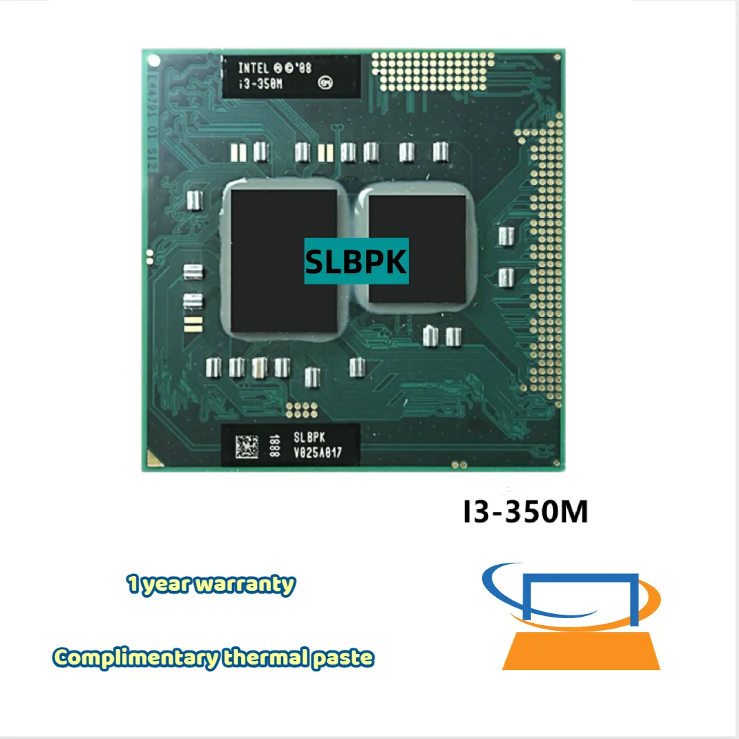 Процессор Intel Core i3-350M i3 350M SLBU5 SLBPK 2,2 ГГц двухъядерный четырехпоточный процессор 3 Мб 35 Вт Разъем G1 / rPGA988A