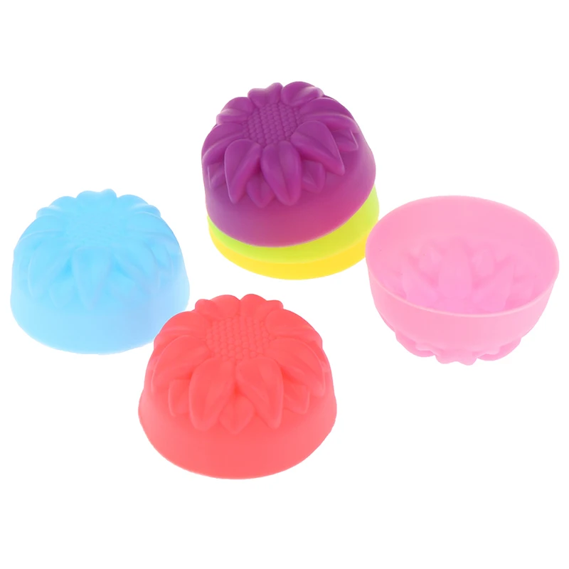 

6Pcs 5cm Sunflower Silicone Cake Cup Liner Baking Cup Mold Muffin Cakecup Tool Bakeware Baking Pastry Kitchen Tools