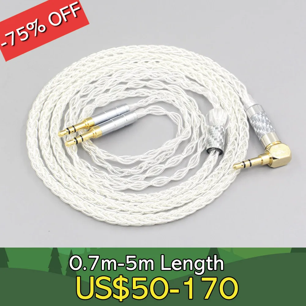 99% Pure Silver 8 Core 2.5mm 4.4mm 3.5mm XLR Headphone Earphone Cable For Philips Fidelio X3 Onkyo A800 LN006992