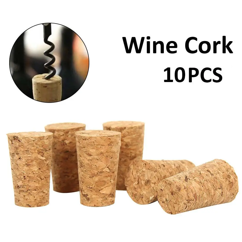 

10Pcs Conical Glass Bottle Stopper Home Brew Wine Jar Plug Beer Bottle Oak Cork Pudding Container Wood Lid Cap Keeper