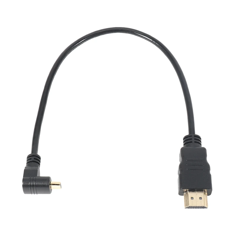 30 см Micro-HDMI Прямоугольный штекер-HDMI штекер (90 градусов)-Поддержка 4K