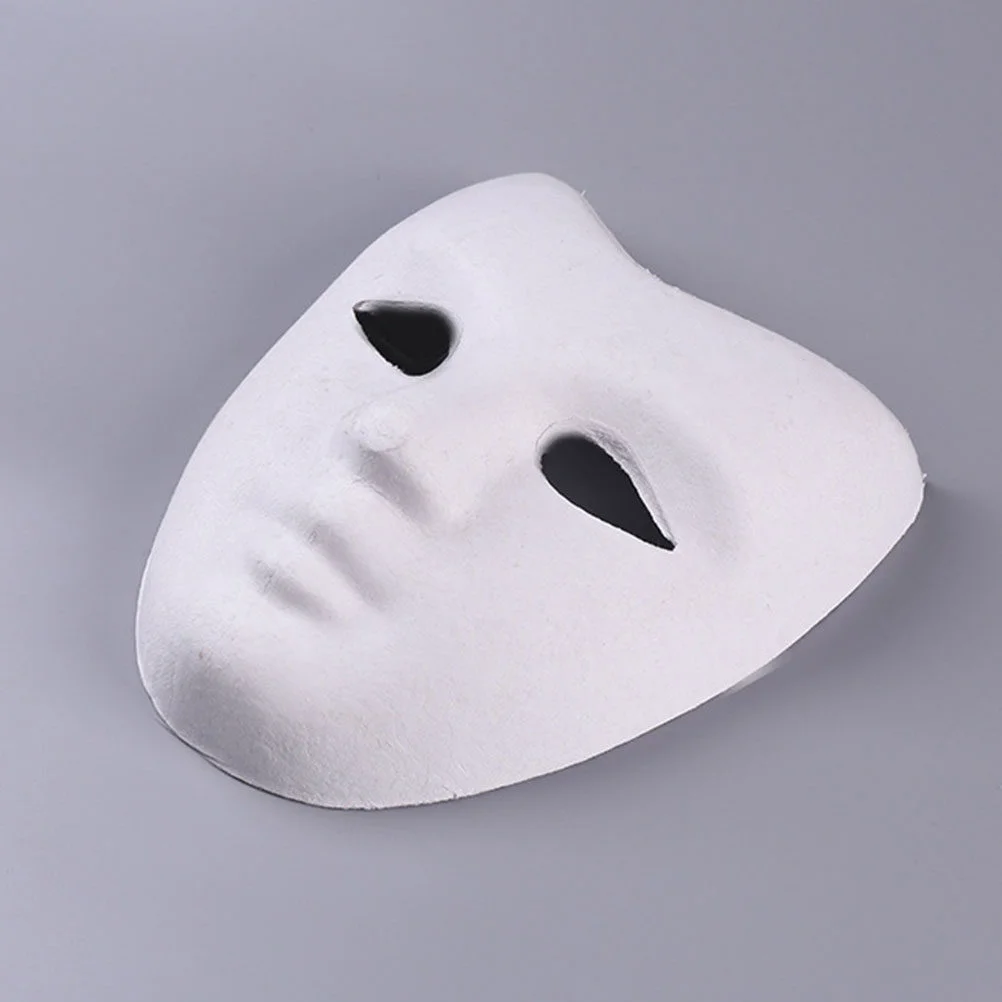 

20 Pcs White Outfits Blank Paper Masks Adults Masquerade Party Makeup Unfinished Cosplay Child