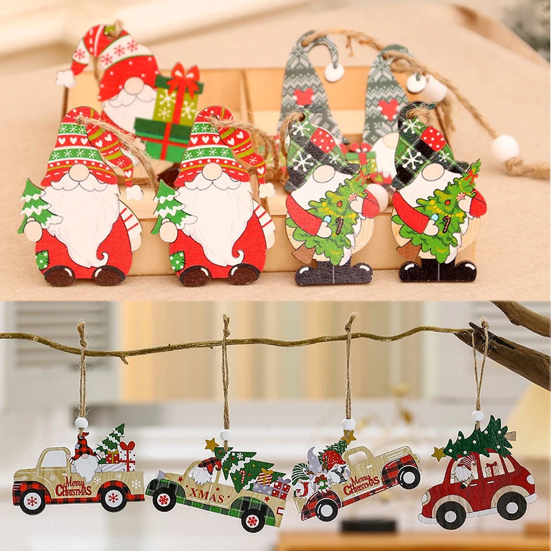 

Рождественские безликие гномы, деревянные украшения, Рождественская елка 2022, подвесной новый год 2023, детские подарки, рождественские украш...