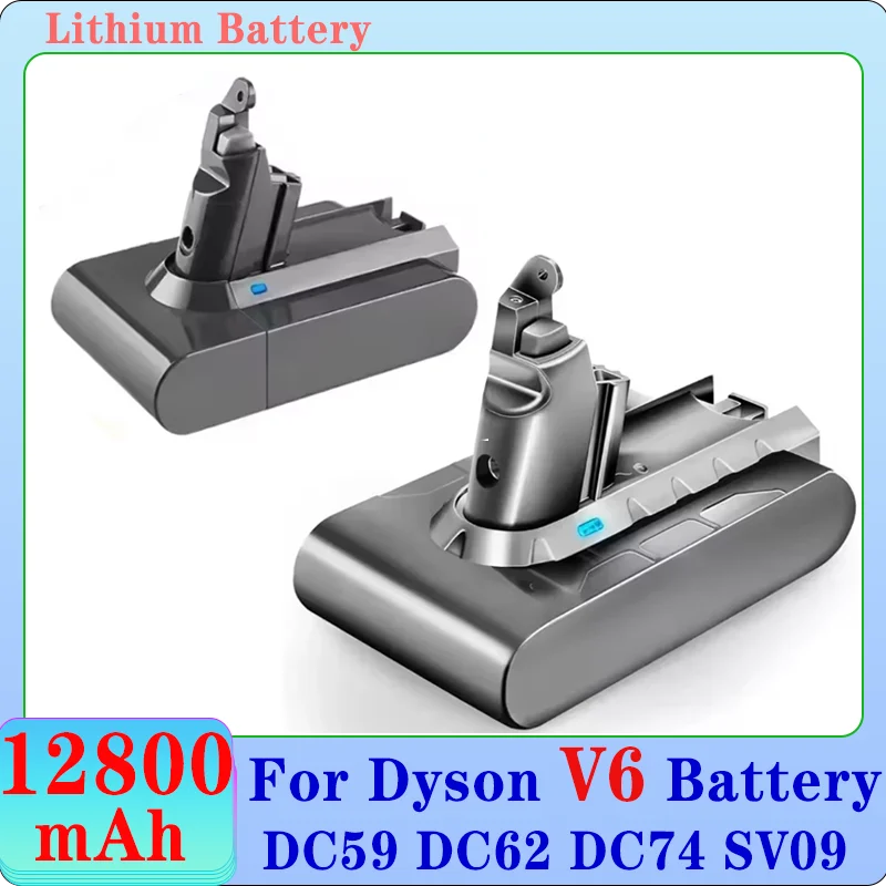 Фото Аккумулятор V6 21,6 В 12800 мАч для пылесоса Dyson V6 DC58 DC59 DC62 650 770 880 SV03 SV04 SV05 SV06 SV07 SV09 №1