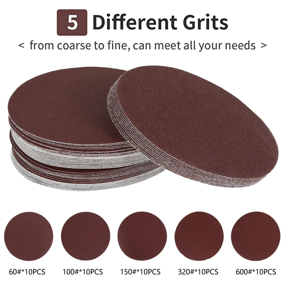 

50 шт., абразивный диск 6 дюймов, зернистость 60-600