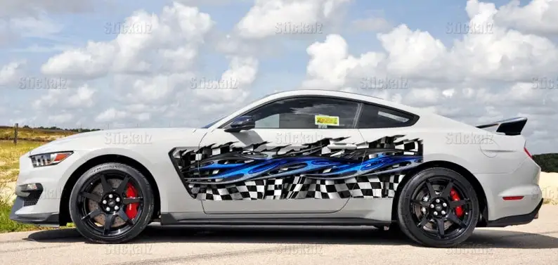 

Родовые гоночные полосы, полноцветный автомобиль с боковой графикой, Гоночный флаг, автомобиль, виниловый клетчатый флаг, боковая графика а...