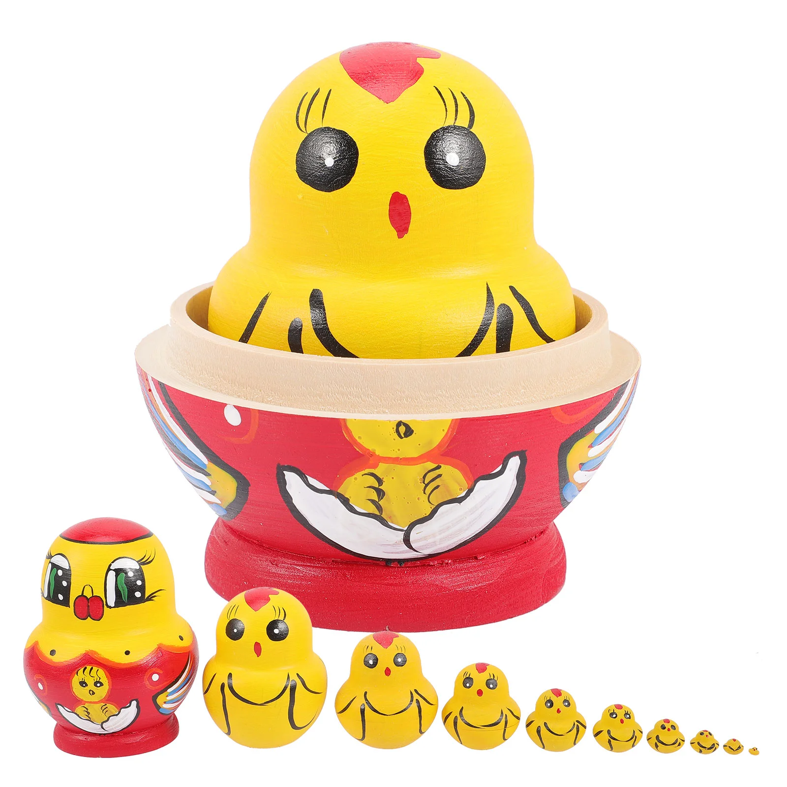 

Nesting Toys Kids Russian Easter Chicken Stacking Wednesday Addams Stackable Children Toy Wooden Animals Decorative Decorations