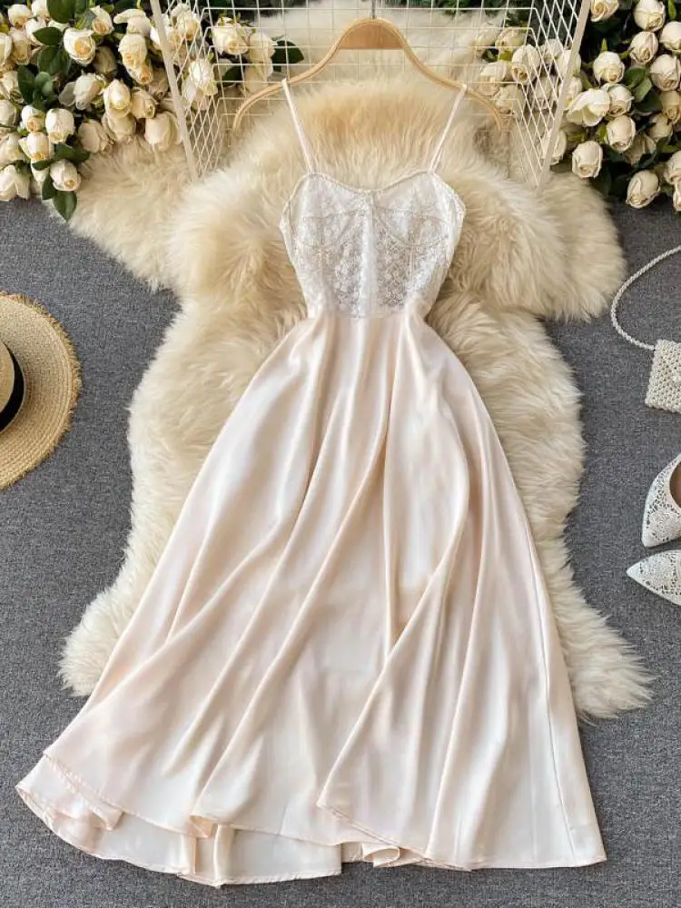 

Sexy Dress Women Summer V Neck Embroidery Party Dresses Elegant Patchwork Backless A Line Vintage Long Robe Vestidos Night