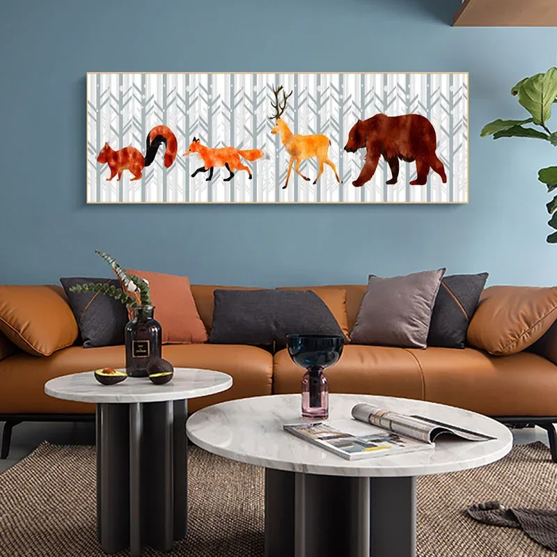 Современный Стиль Холст С Принтом-постер На Тему Животных Для Детской Спальни