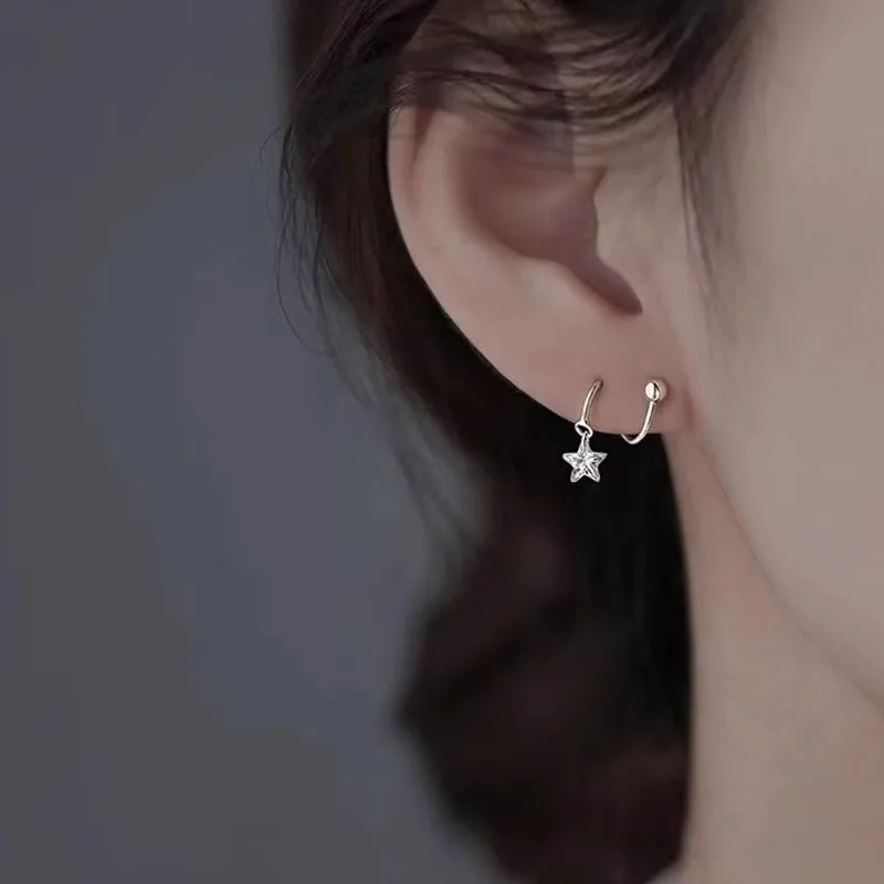 Серьги-звезды из стерлингового серебра 925 пробы с цирконием модные серьги