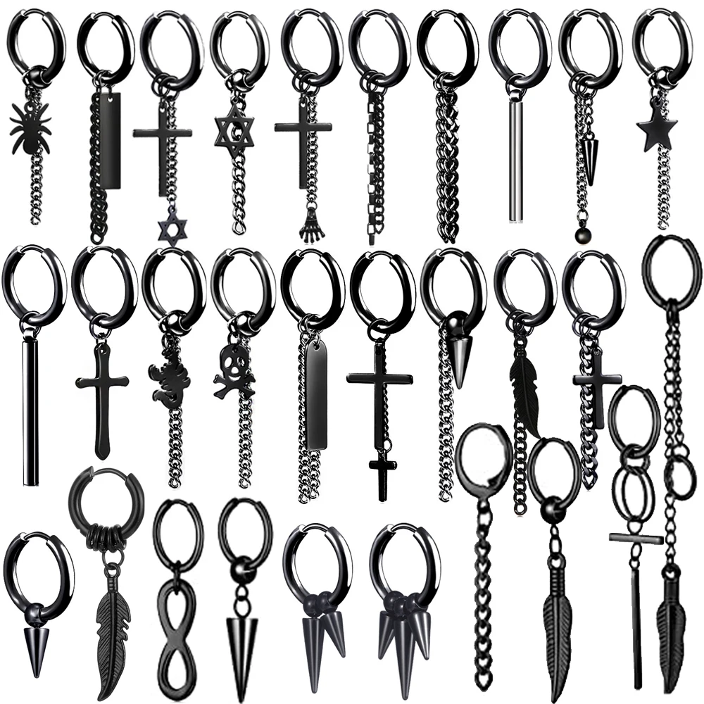 1 пара Длинные асимметричные серьги-Кисточки Из Нержавеющей Стали |