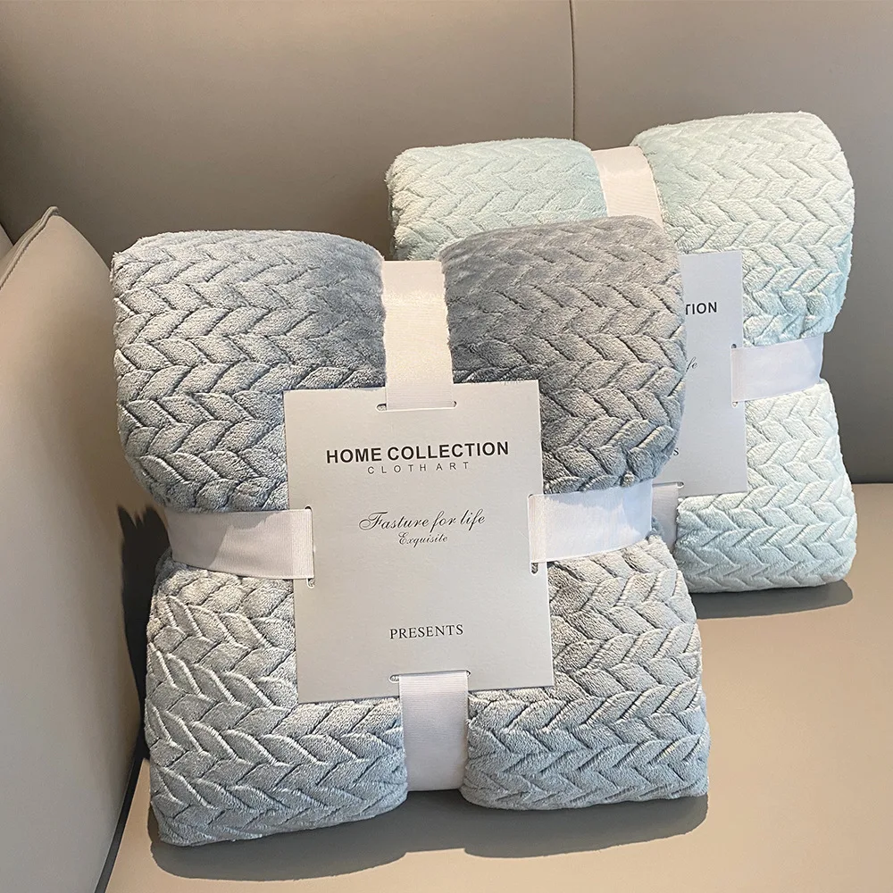 Коралловое Флисовое одеяло с рисунком ушей пшеницы утолщенное однослойное и