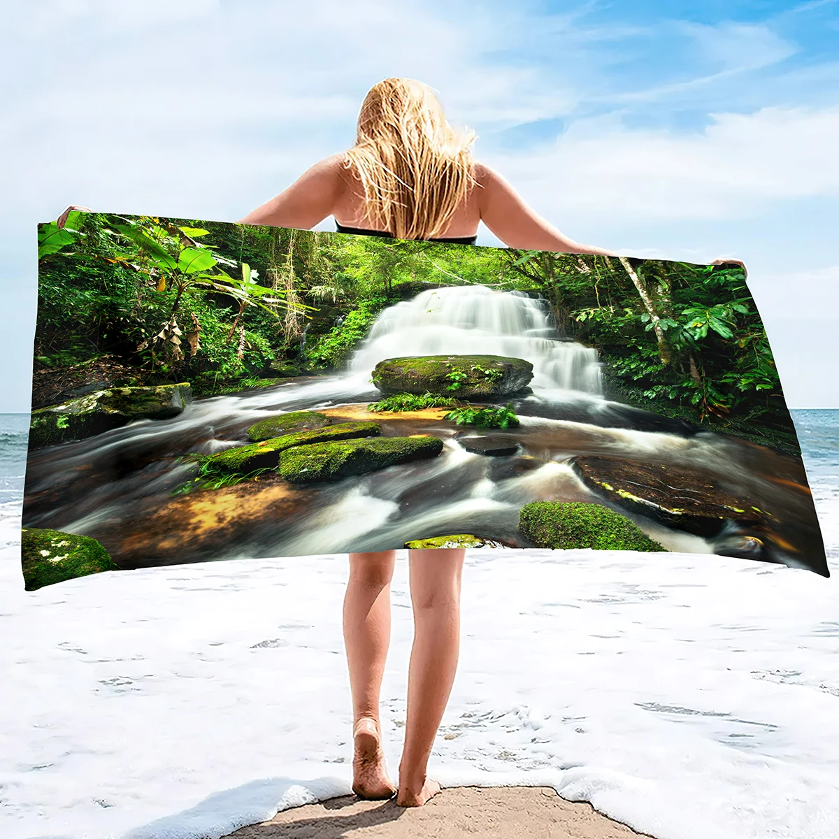 

Jungle Forest Beach Towel Tropical Microfiber Beach Blanket Large Lightweight Beach Towel Quick Dry Travel Sand Free Beach Towel