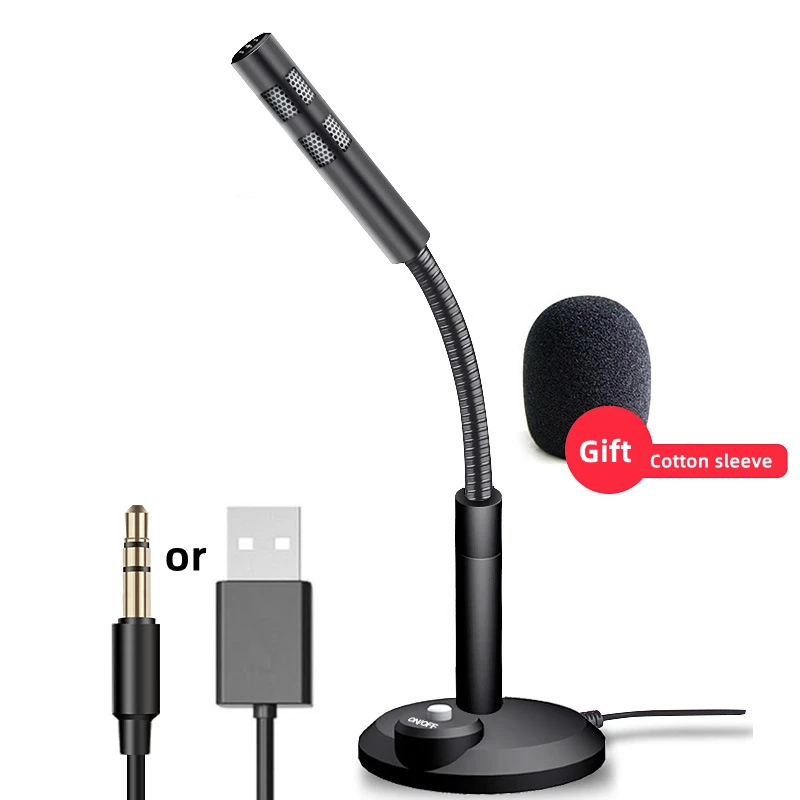 

Game Capacitance Microphone Desktop Live Studio Speech Mic For Windows Office YouTube Video Skype Chatting Gaming 3.5mm USB Plug
