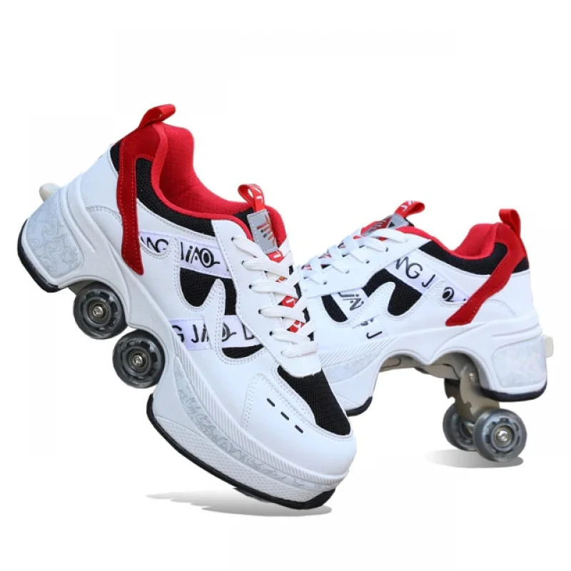 2021 New Adults Unisex Roller Skate Shoes With 4-Wheel Casual Deformation Parkour Sneakers Skates For Rounds Children Of Running