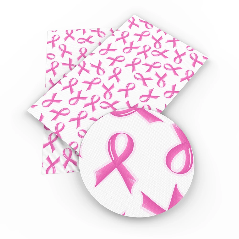 Розовые листы из искусственной кожи с рисунком рака груди рулон синтетической