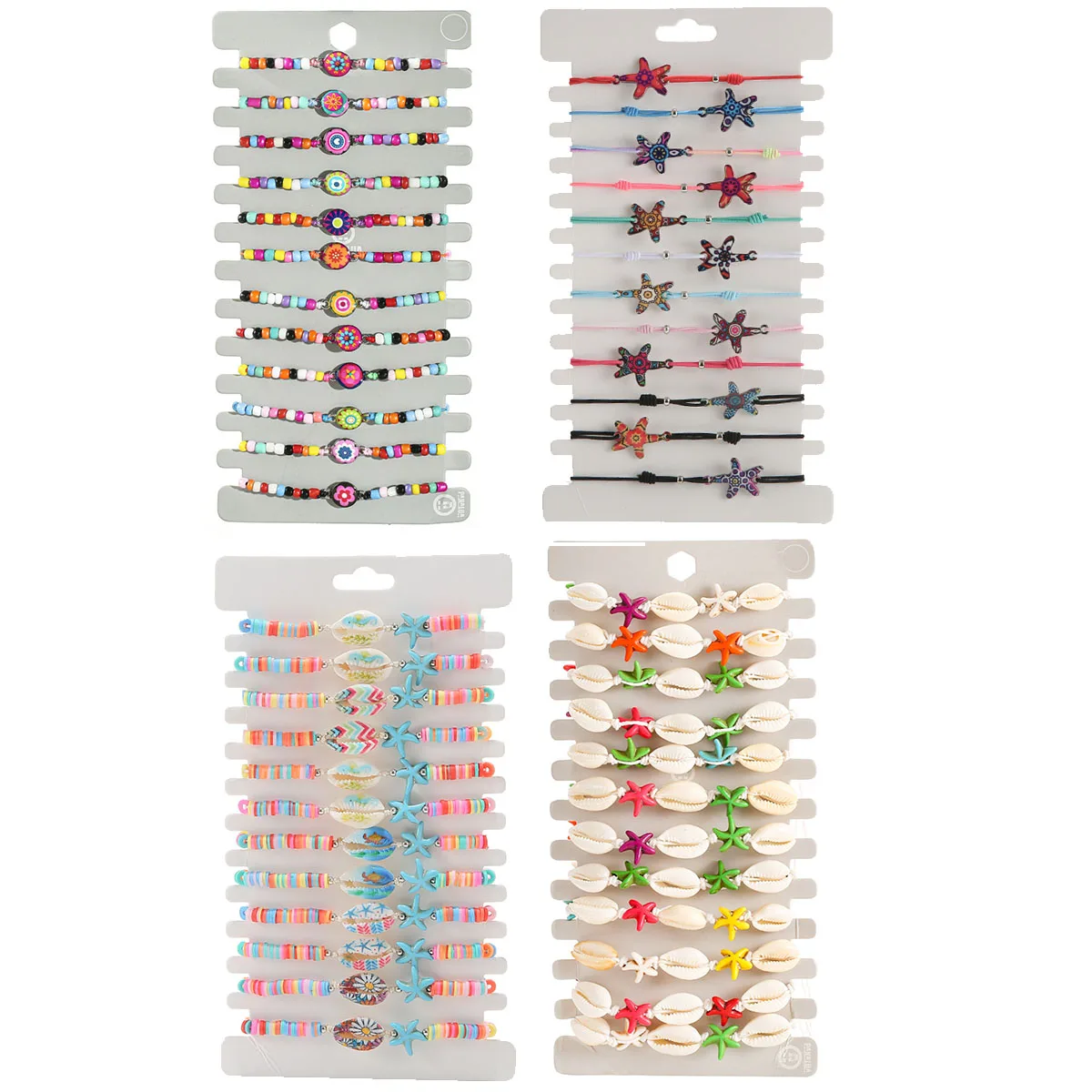 12 шт./компл. стеклянные бусины глина красивые эмалированные браслеты с ракушками