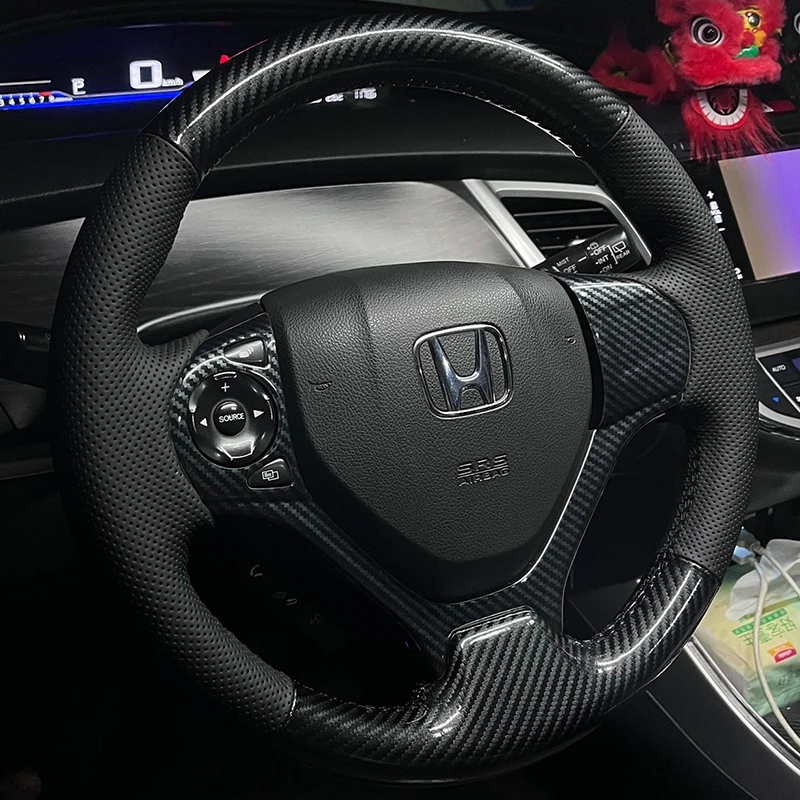 

Оплетка рулевого колеса для 2012-2015 Honda 9th Civic, кожа 2013-2020, Нефритовая ручная работа, противоскользящая оплетка рулевого колеса автомобиля на заказ