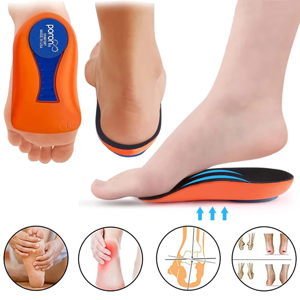 Sport Orthopedic Insoles for Plantar Fasciitis Orthotics Flat Feet Arch Support Insoles Heel Spur Treatment Pain Relief Shoe Pad
