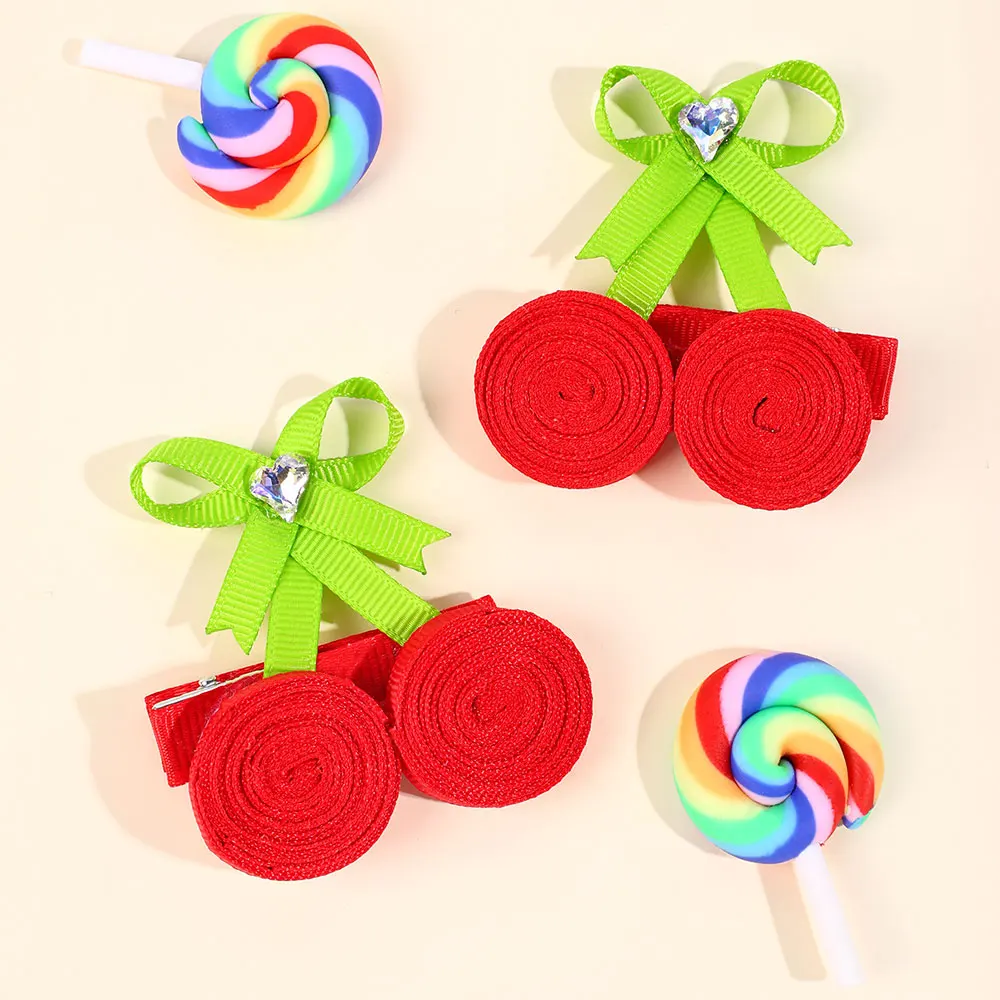 2 шт. заколки для волос в виде вишни девочек