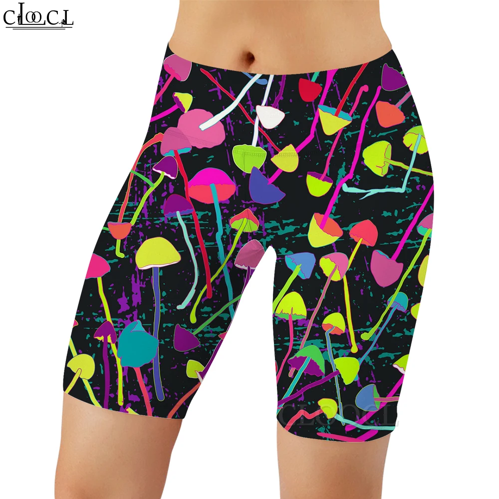 CLOOCL Fashion Women Legging Shorts Cute Cartoon Mushroom Pattern 3D Printed Casual Leggings Gym Workout Quick Dry Sports Pants images - 2