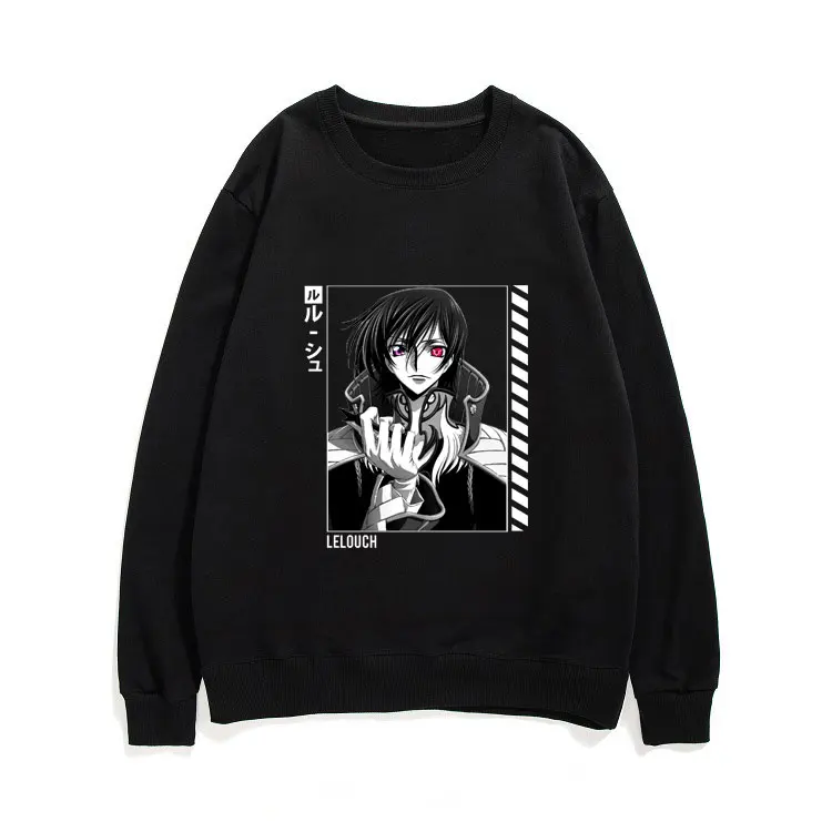 

Anime Code Geass Lelouch Lamperouge Harajuku Unique Print Pattern Pullovers All-match Hip Hop Comfortable Unisex Pullover Tops