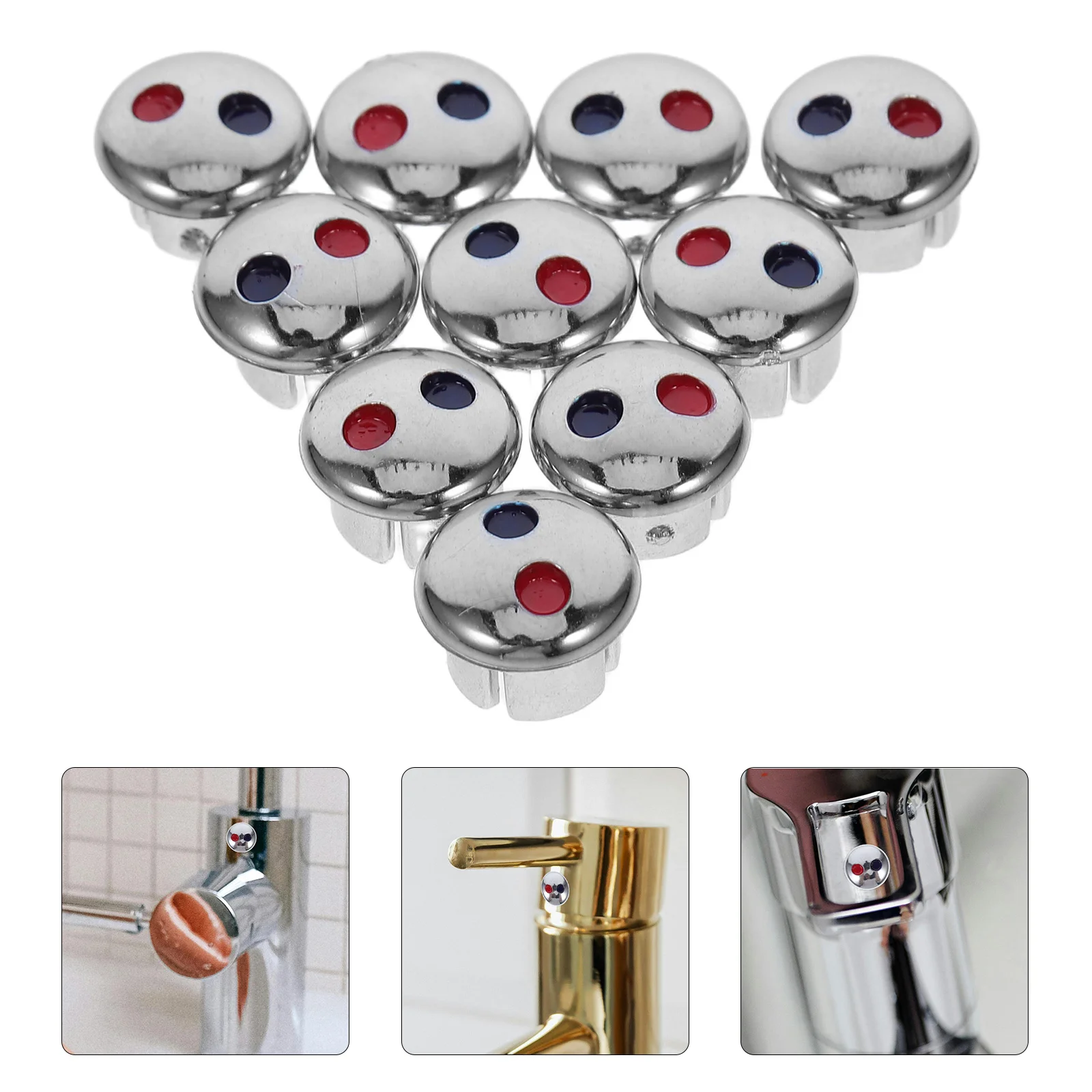 

10 шт. кран с логотипом, запасные части для воздушного инструмента, кнопки для горячей и холодной воды, душ, знак, ABS, индикатор горячей/холодной воды