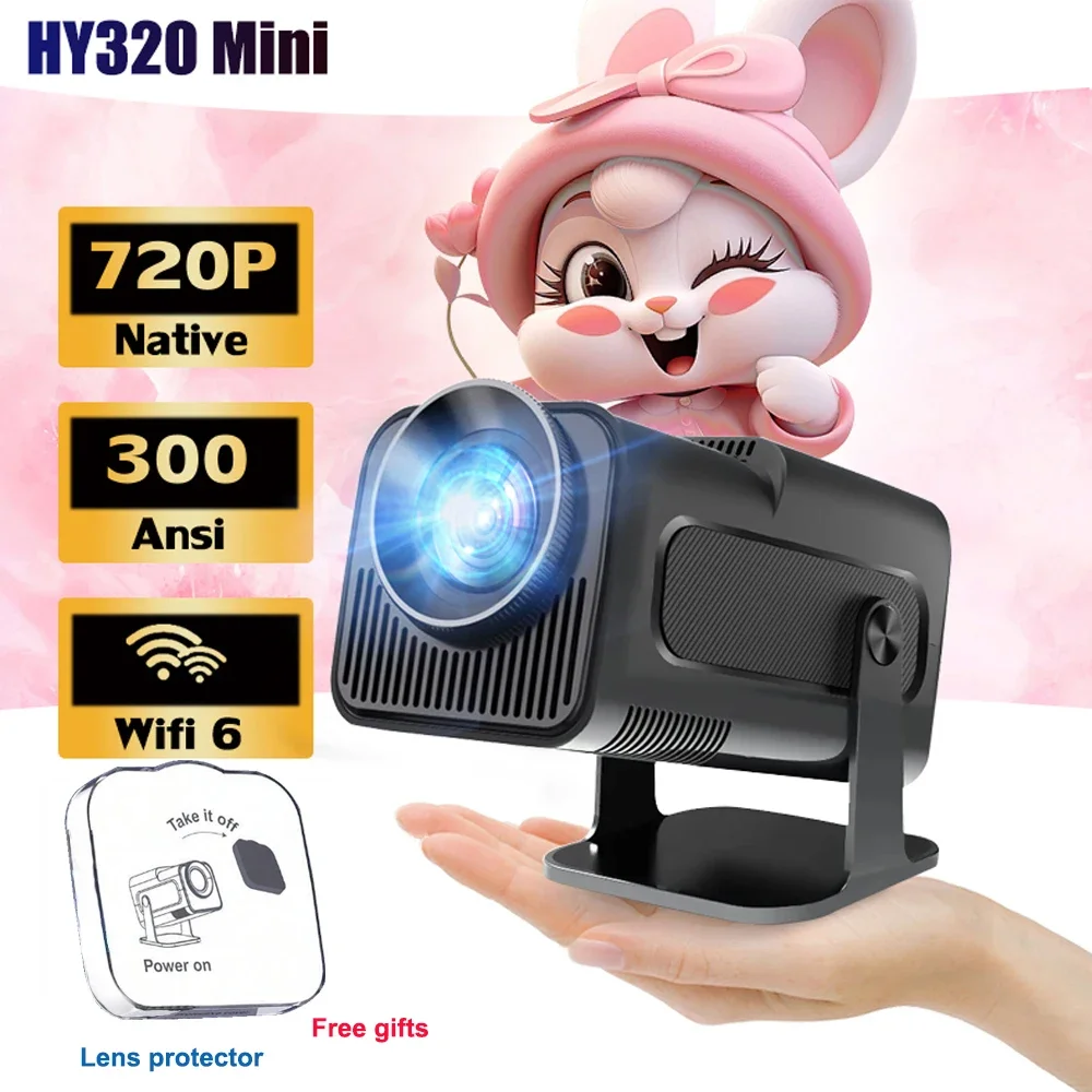 Фото DITONG HY320 Мини Новый Проектор 720P Android 11 4K 300ANSI Wi-Fi6 BT5.0 Кино Открытый Портативный 180 °   Поворотный проектор №1