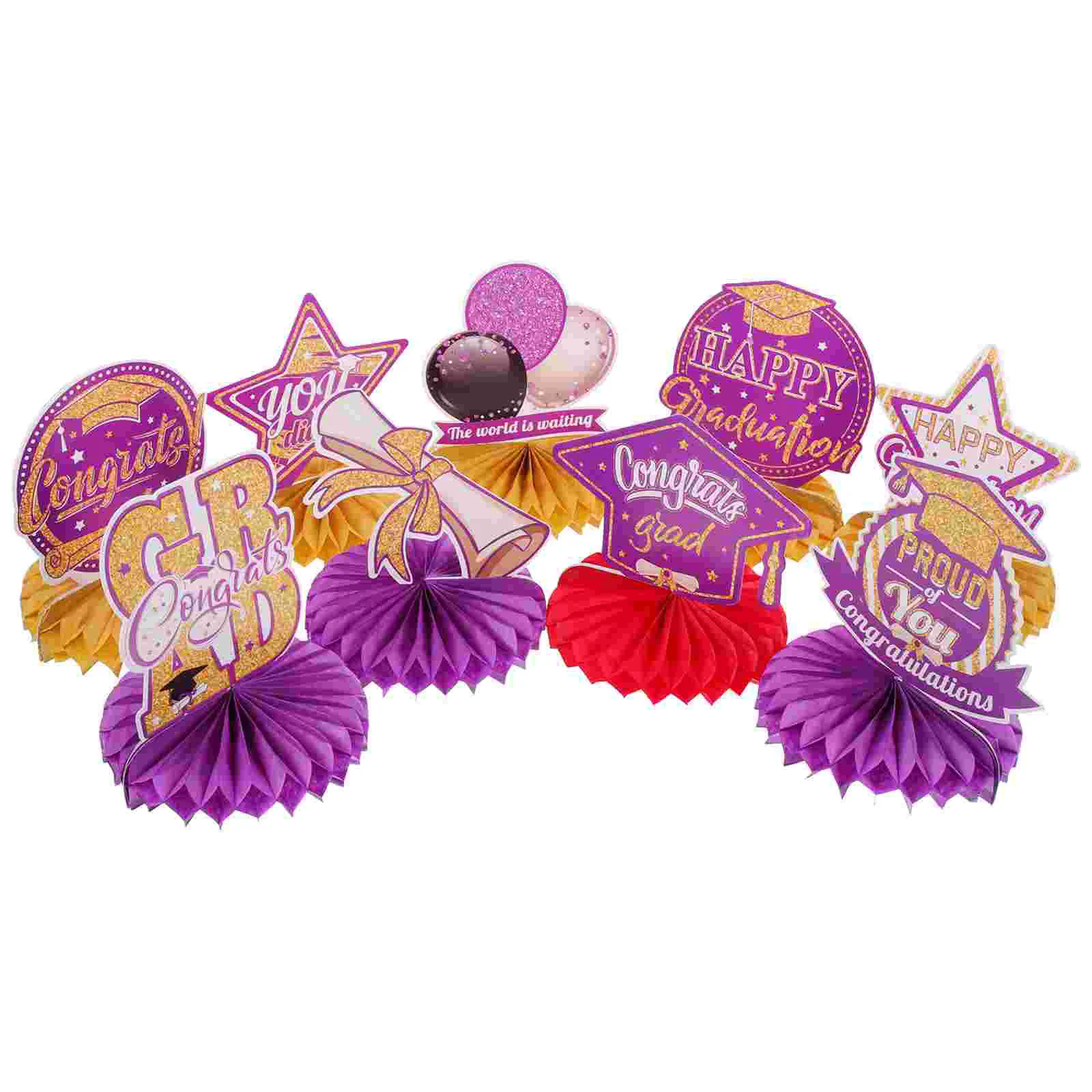 

9pcs Graduation Party Decorations Graduation Season Honeycomb Centerpieces Graduation Table Decor