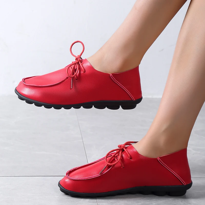 

Women Flats Shoes Low Heel Women's Moccasins Ballet Shallow Female Shoes Lace Up Woman Shoes Loafers Footwear 2022
