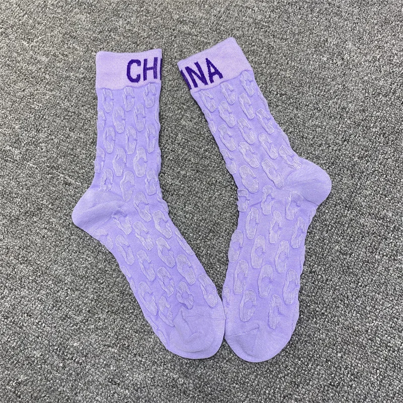 Mid tube men's and women's socks autumn cotton fashion letter printing women's socks