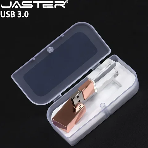 Флэш-накопитель JASTER USB 3,0, модный флэш-накопитель с кристаллами, USB, 16 ГБ, 32 ГБ, 64 ГБ, флэш-накопитель с бесплатным пользовательским логотипом, 8 ГБ, 4 Гб, подарок на свадьбу, U-диск