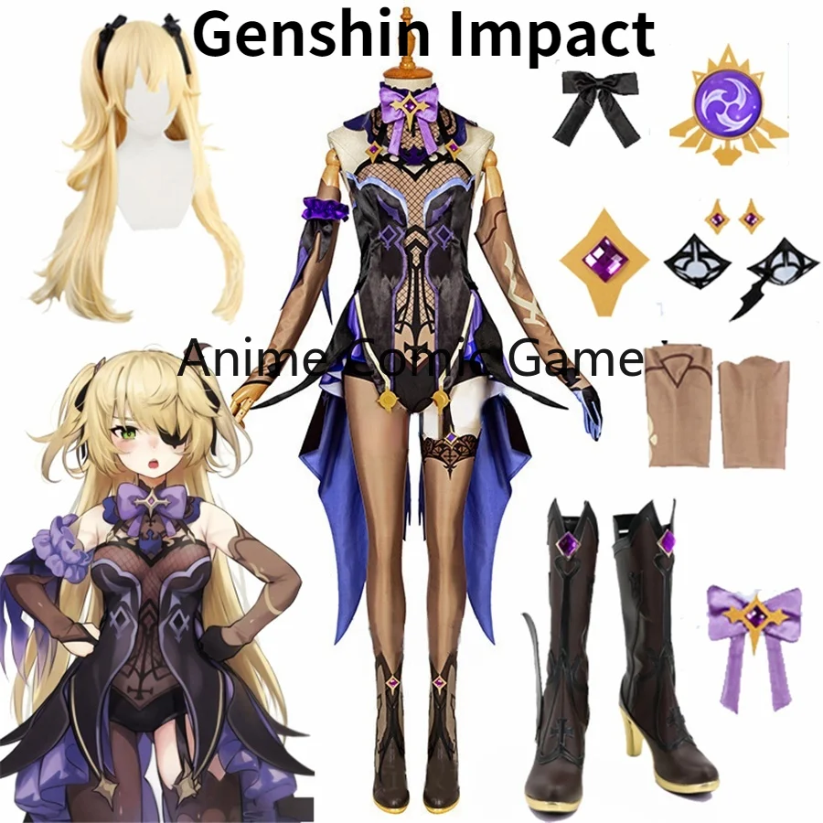 Женский костюм для косплея Game Genshin Impact парик обувь наряды в стиле аниме