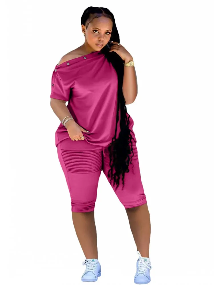 

Комплект из 2 предметов, африканская одежда, женские футболки, топы, шорты до колена, брюки, костюм, лето 2022, однотонные повседневные африканс...