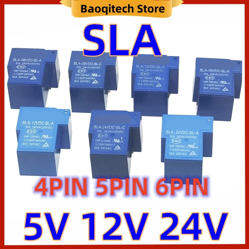 Новое оригинальное силовое реле T90 SLA-05VDC-SL-A SLA-12VDC-SL-A SLA-24VDC-SL-A -C 30A 4PIN 5PIN 6PIN DC 5V 12V 24V