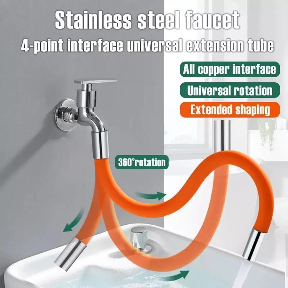

Faucet Splash Proof Divine Tool Kitchen Washbasin Faucet Free Extension 360° Rotation Bending Adjust Bathroom Hose Extender F8x3