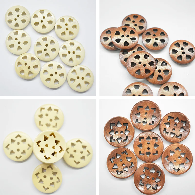 

20/piece Vintage Wood Buttons Handmade DIY Clothing Decorative Sewing Accessories Scrapbook