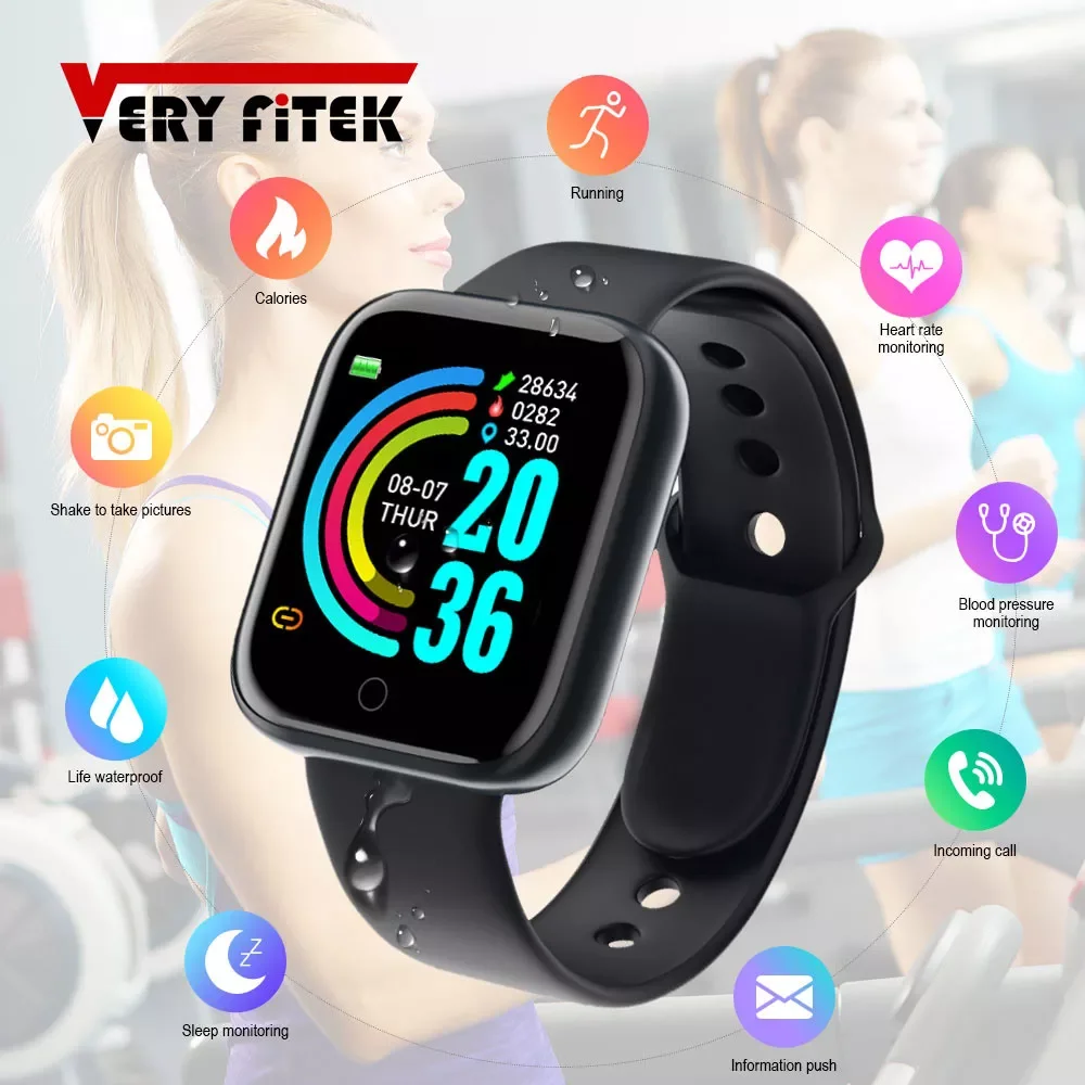 

D20 Pro Smart Watch Y68 Bluetooth Fitness Tracker Sports Watch Heart Rate Monitor Blood Pressure Smart Bracelet for Android IOS
