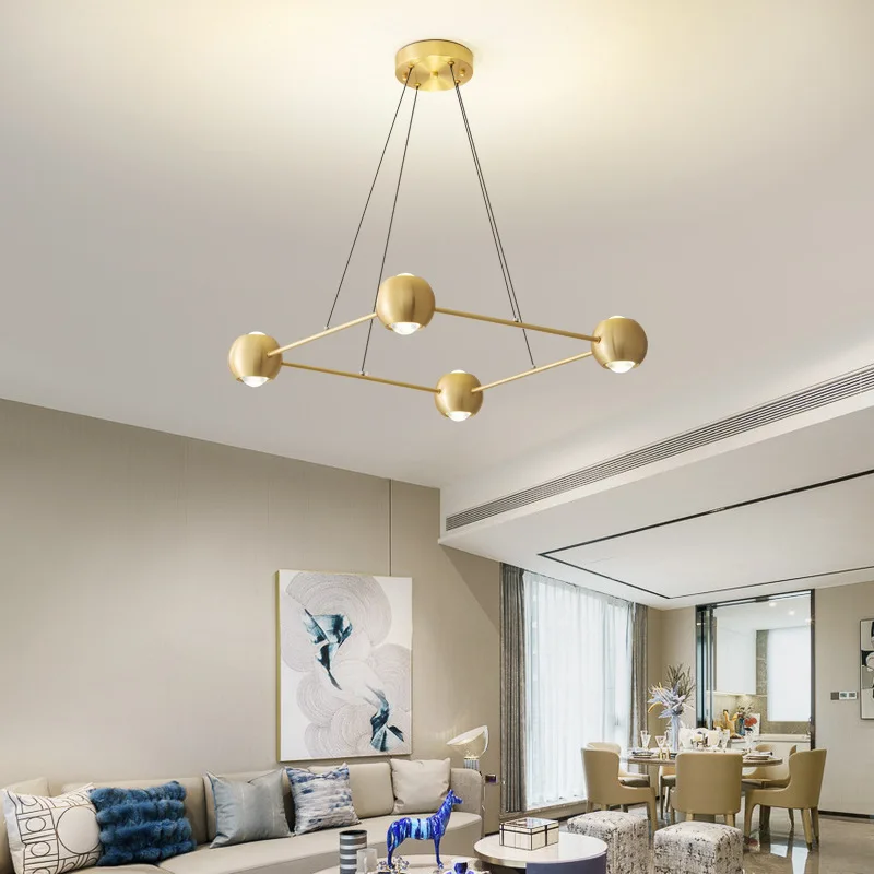 

Скандинавская креативная люстра с креативными элементами, роскошная люстра, лампа для гостиной, новая современная Минималистичная медная лампа, декоративная лампа, светодиодная лампа