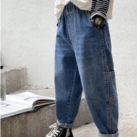 new boys girls cool jeans spring and autumn trousers korea style concise casual loose pants childrens clothing summer pants