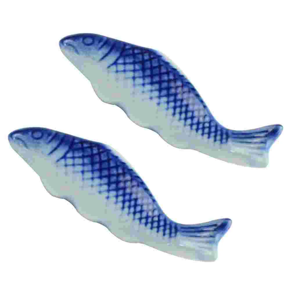 

2 Pcs Home Décor Chopstick Stand Chopsticks Holder Vintage Decor Fork Cute Fish Rest